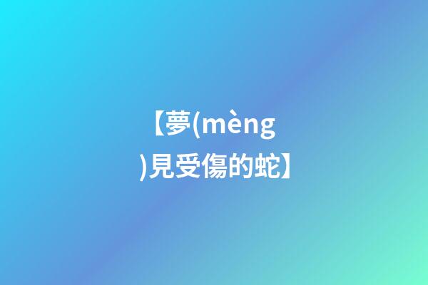 【夢(mèng)見受傷的蛇】