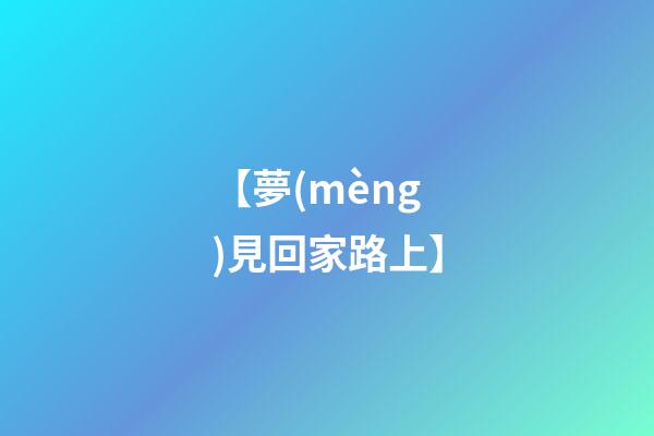【夢(mèng)見回家路上】