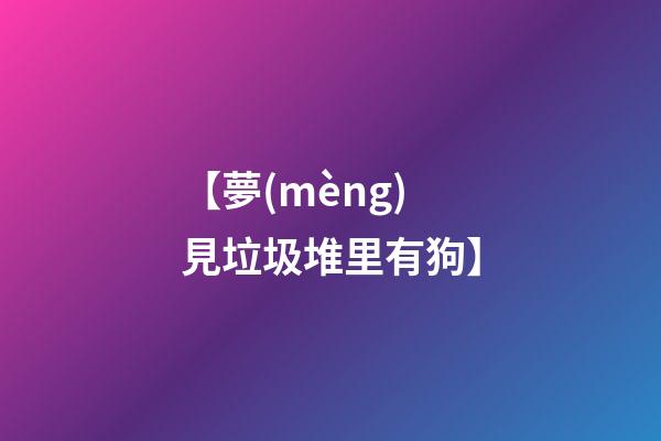 【夢(mèng)見垃圾堆里有狗】