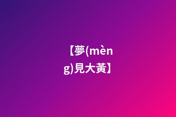 【夢(mèng)見大黃】