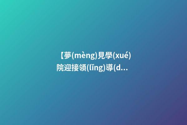 【夢(mèng)見學(xué)院迎接領(lǐng)導(dǎo)】