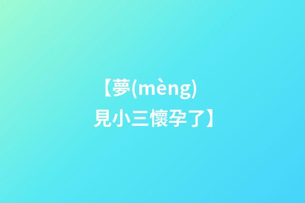 【夢(mèng)見小三懷孕了】