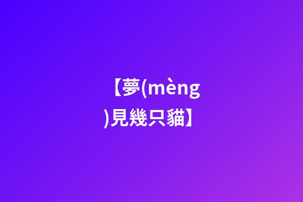 【夢(mèng)見幾只貓】