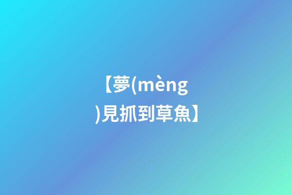 【夢(mèng)見抓到草魚】