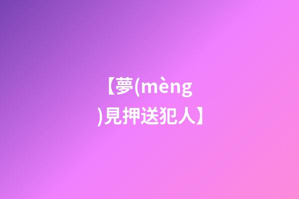 【夢(mèng)見押送犯人】