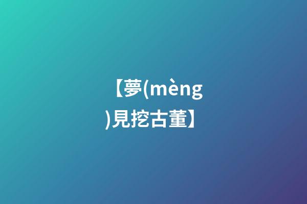 【夢(mèng)見挖古董】