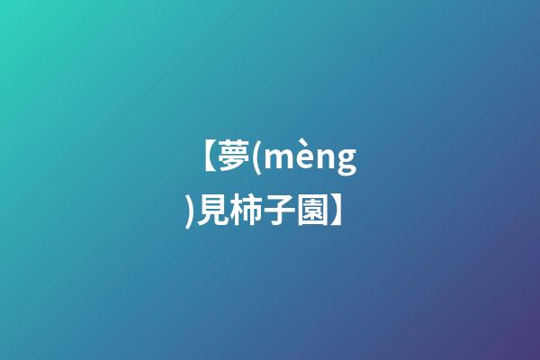【夢(mèng)見柿子園】