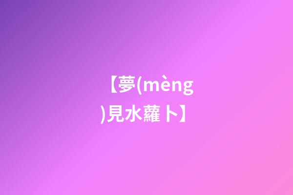 【夢(mèng)見水蘿卜】