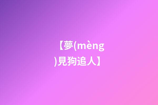 【夢(mèng)見狗追人】
