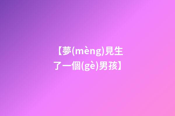 【夢(mèng)見生了一個(gè)男孩】