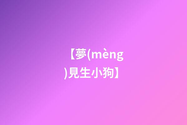 【夢(mèng)見生小狗】