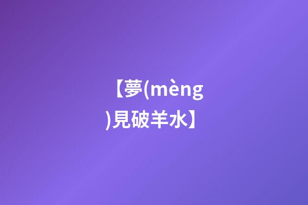 【夢(mèng)見破羊水】