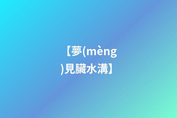 【夢(mèng)見臟水溝】