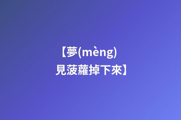 【夢(mèng)見菠蘿掉下來】
