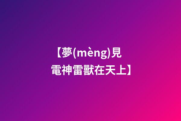 【夢(mèng)見電神雷獸在天上】