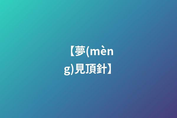 【夢(mèng)見頂針】