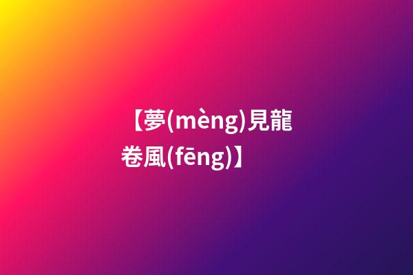 【夢(mèng)見龍卷風(fēng)】