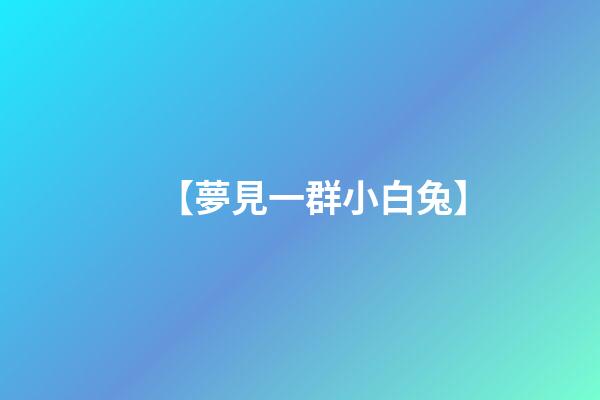 【夢見一群小白兔】