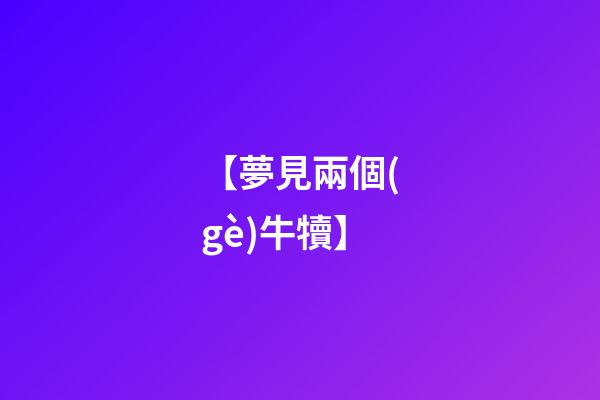 【夢見兩個(gè)牛犢】