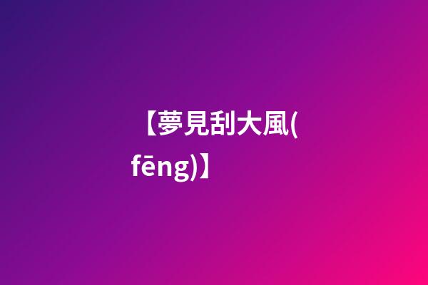 【夢見刮大風(fēng)】