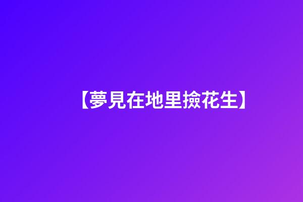 【夢見在地里撿花生】