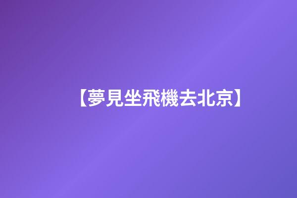 【夢見坐飛機去北京】