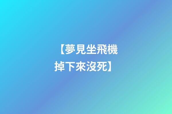 【夢見坐飛機掉下來沒死】