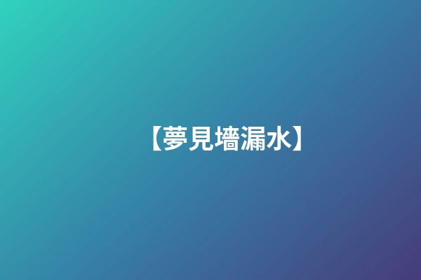 【夢見墻漏水】
