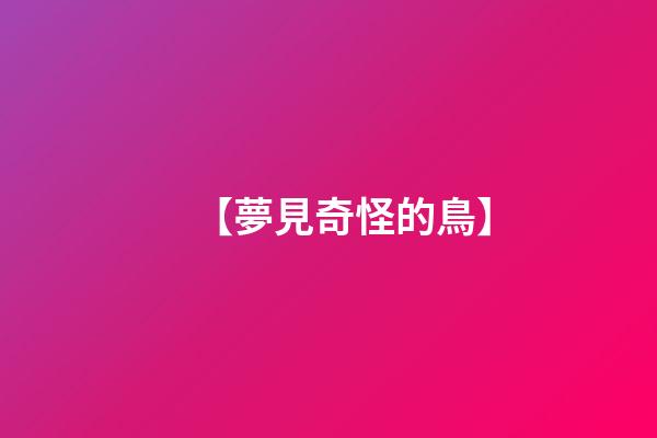 【夢見奇怪的鳥】