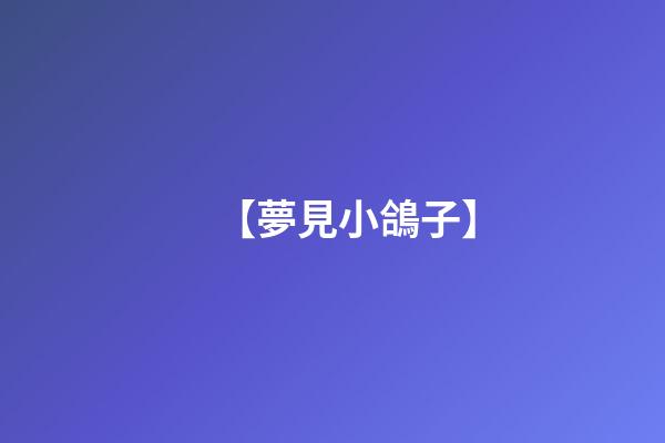 【夢見小鴿子】