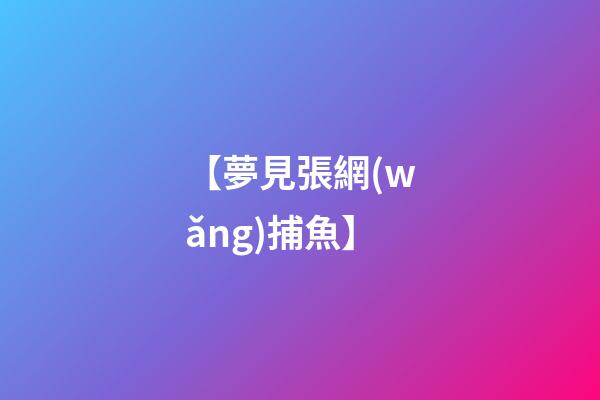 【夢見張網(wǎng)捕魚】