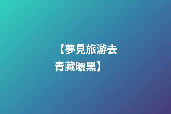 【夢見旅游去青藏曬黑】