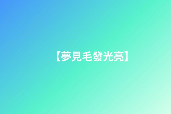 【夢見毛發光亮】