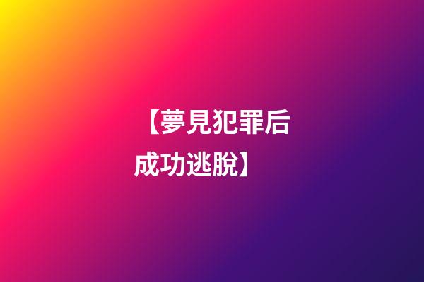【夢見犯罪后成功逃脫】