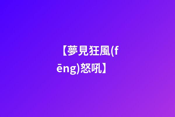 【夢見狂風(fēng)怒吼】