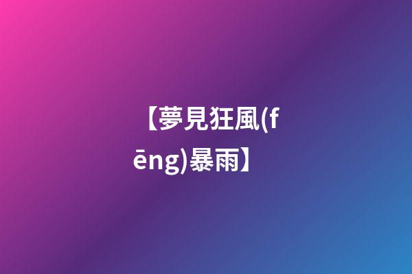 【夢見狂風(fēng)暴雨】