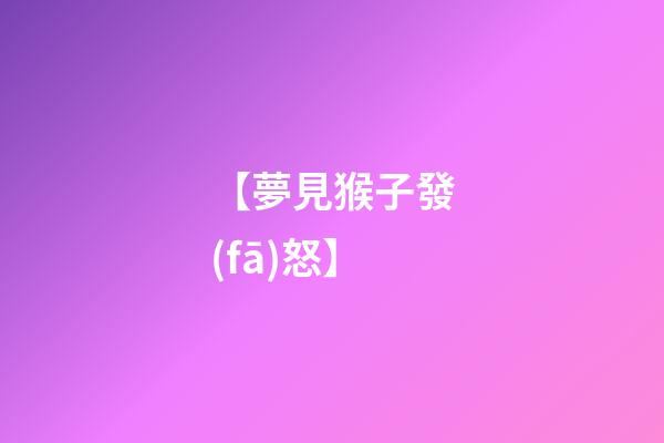 【夢見猴子發(fā)怒】