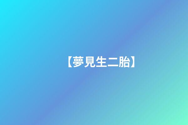 【夢見生二胎】
