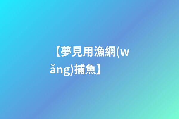 【夢見用漁網(wǎng)捕魚】