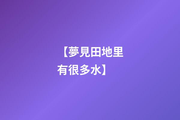 【夢見田地里有很多水】