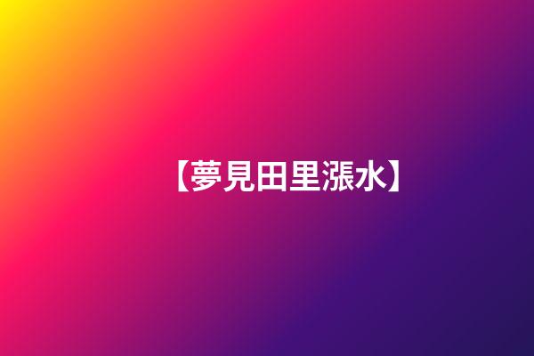 【夢見田里漲水】