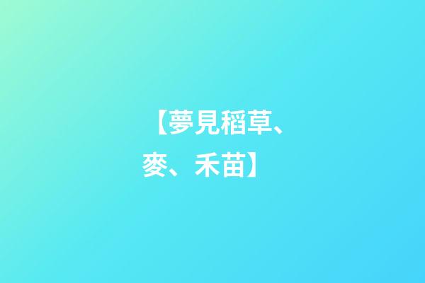 【夢見稻草、麥、禾苗】