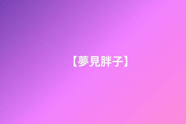 【夢見胖子】