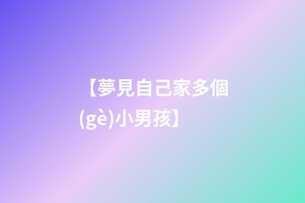【夢見自己家多個(gè)小男孩】