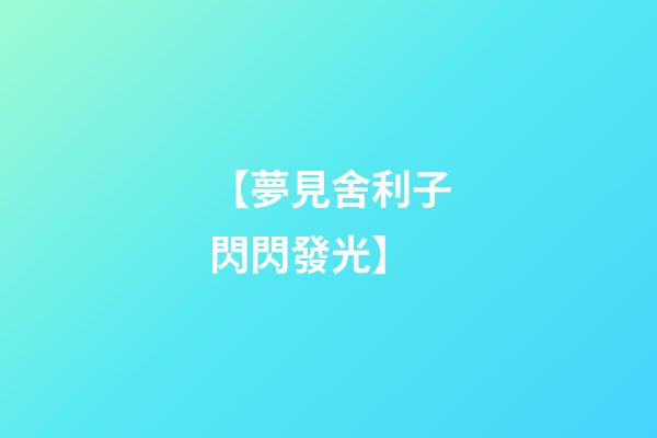 【夢見舍利子閃閃發光】