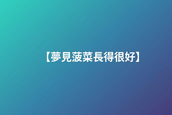 【夢見菠菜長得很好】