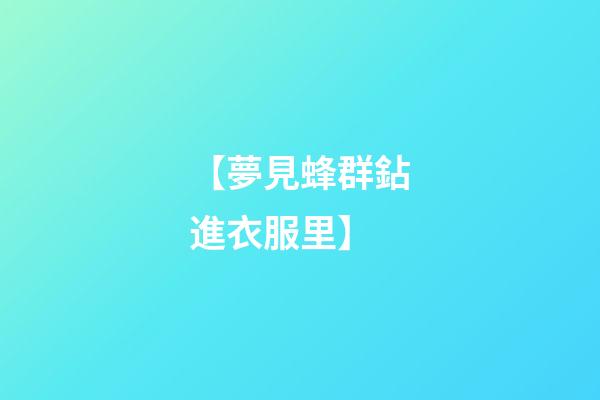 【夢見蜂群鉆進衣服里】