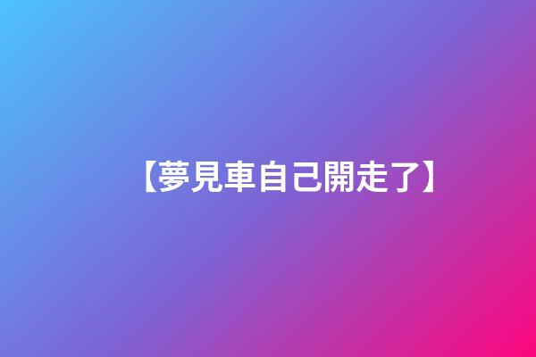【夢見車自己開走了】