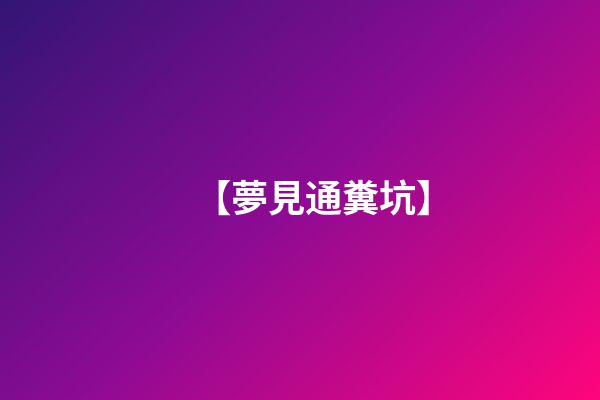 【夢見通糞坑】