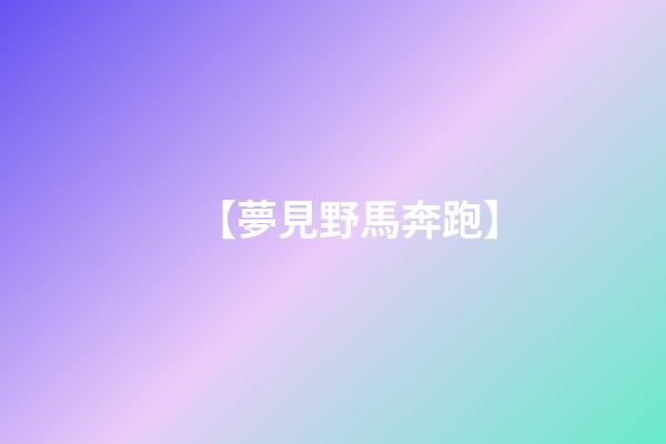 【夢見野馬奔跑】